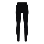 Salvatore Ferragamo Leggings med logotyp Black, Dam