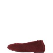 Stuart Weitzman Shearling Ballerinor - Vinterstil Red, Dam