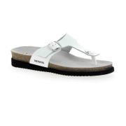 Mephisto Vit Sandal i Lackläder med Justerbart Spänne White, Dam