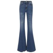 Alexander McQueen Retro Flared Jeans Blue, Dam