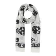 Alexander McQueen Lyxig Modal Blandning Foulard White, Dam