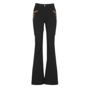 Etro Svarta Blommiga Bomullsjeans Black, Dam