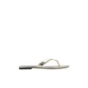 Tory Burch Läder flip-flops Yellow, Dam