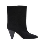 Isabel Marant Svarta Kalv Mocka Ankelboots Black, Dam