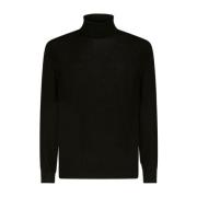 Etro Jet Black T-Neck Sweater Black, Herr