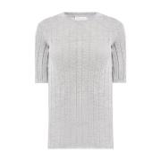 Brunello Cucinelli Grå Lurex T-Shirt - Regular Fit Gray, Dam