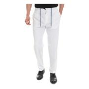 Kiton Stretch Midja Jogger Byxor White, Herr