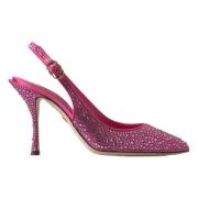 Dolce & Gabbana Kristallrosa Slingback Pumps Pink, Dam