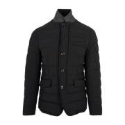 Moorer Quiltad knapp-front jacka Black, Herr