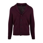 Drumohr Bordeaux Sweater Cardigan för Män Red, Herr