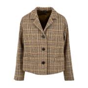 Aspesi Harrys Tweed Jacka med Knappar fram Beige, Dam