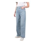 Agolde Stiliga Wide Trousers Blue, Dam