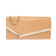 Jimmy Choo Emmie patent clutch Beige, Dam