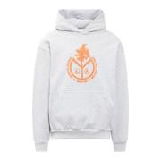 Babylon Logo Print Hooded Sweatshirt Gray, Herr