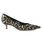 Guglielmo Rotta Leopardtryck tyg Decollete Brown, Dam