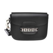 Baldinini Black leather shoulder bag Black, Dam