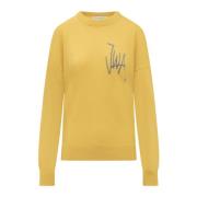 JW Anderson Stilren Crew Neck Sweater Yellow, Dam