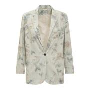 Forte Forte Blommig Denim Blazer Multicolor, Dam