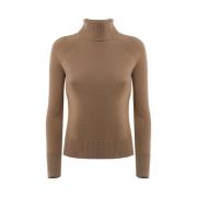 Max Mara Ull Polo Hals Tröja Brown, Dam