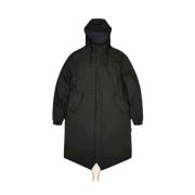 Rains Fishtail Parka - Unisex, Asymmetrisk Design Green, Dam