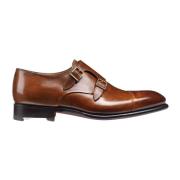 Santoni Klassiska lädermonkstrap-skor Brown, Herr