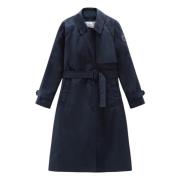 Woolrich Sommar Trenchcoat i Mörkblå Blue, Dam