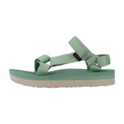 Teva Mångsidiga Midform Platta Sandaler Green, Dam