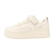 Tommy Jeans Sneakers med klisterrem och flatform för kvinnor Beige, Da...