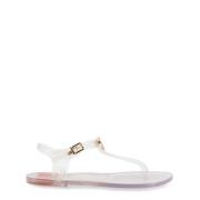 Love Moschino Gummianskelrem Flip Flops White, Dam