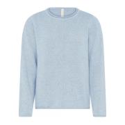 Skovhuus Mjuk och stilren O-Neck Pullover Blue, Dam