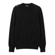 Ma.strum Jet Black Crew Neck Stickad Tröja Black, Herr