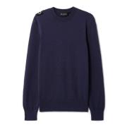 Ma.strum Crew Neck Stickad i Ink Navy Blue, Herr