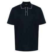 Brioni Logo Polo Shirt Blue, Herr