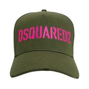 Dsquared2 Grön Damkeps med Fuchsia Logotyp Green, Unisex