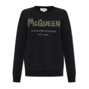 Alexander McQueen Sweatshirt med logotyp Black, Herr