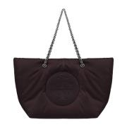 Tory Burch Ella Logo-Patch Toteväska Purple, Dam