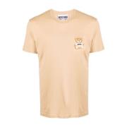 Moschino Beige T-shirts och Polos med Appliqué Logo Beige, Herr