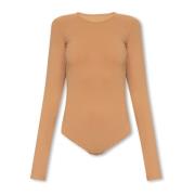 MM6 Maison Margiela Bodysuit med långa ärmar Beige, Dam