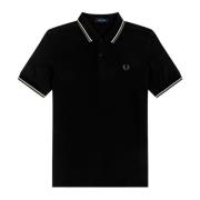 Fred Perry Slim Fit Twin Tipped Polo i Svart Ecru Pistachio Black, Her...