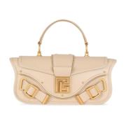 Balmain Blaze clutchväska i slätt läder Beige, Dam