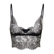 Dolce & Gabbana Svart Spets Bralette Topp Black, Dam