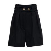 Patou Shorts med bälte Black, Dam