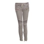 Balmain Pre-owned Biker jeans Gray, Dam