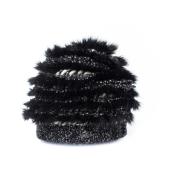 Chanel Vintage Pre-owned Cashmere fur fringe beanie Black, Dam