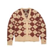 Acne Studios Biscuit Beige/Deep Red Stickad Kofta Red, Dam