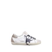 Golden Goose Glitterstjärna Häl Läder Sneakers White, Dam