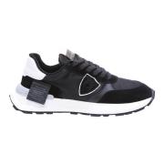 Philippe Model Svarta Mondial Sneakers med Mockainsatser Black, Herr