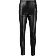 Ermanno Scervino Svarta Högmidjade Leggings i Faux-Läder Black, Dam