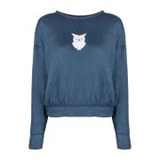 Maison Margiela Maison Margiela Owl Motif Sweater Blue, Dam