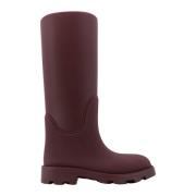 Burberry Lila Ankelboots med Check Foder Purple, Dam